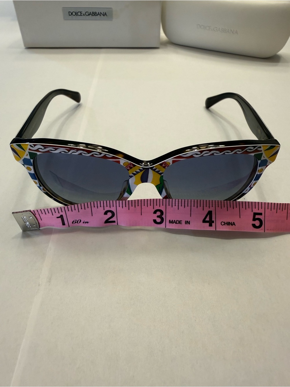 Dolce & Gabbana Multicolor Geometric Cat-Eye Sunglasses - Black Lenses - Picture 9 of 11